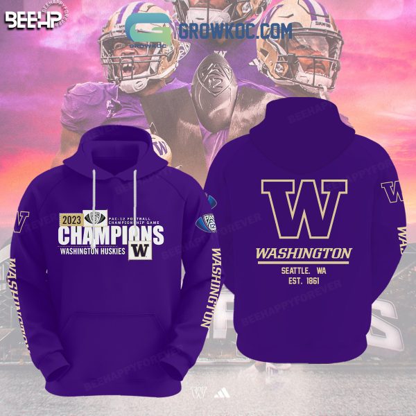 Washington Huskies 2023 Pac 12 Championship Game Hoodie Shirt Purple Verison