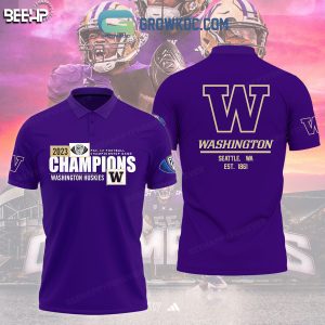 Washington Huskies 2023 Pac 12 Championship Game Polo Shirts Purple Verison