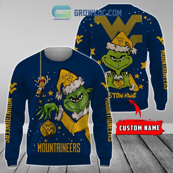 West Virginia Mountaineers Grinch Christmas Personalized NCAA Hoodie Shirts