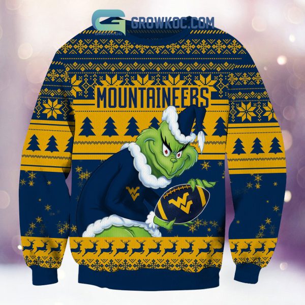 West Virginia Mountaineers Grinch NCAA Christmas Ugly Sweater