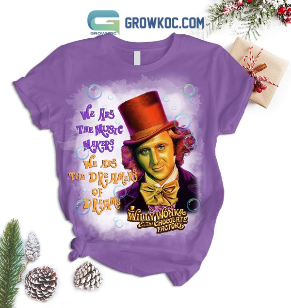 Willy Wonka And The Chocolate Factory Purple Design Christmas Fleece Pajamas Set