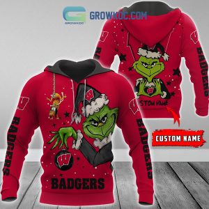 Wisconsin Badgers Grinch Christmas Personalized NCAA Hoodie Shirts