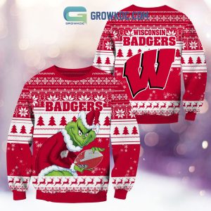 Wisconsin Badgers Grinch NCAA Christmas Ugly Sweater