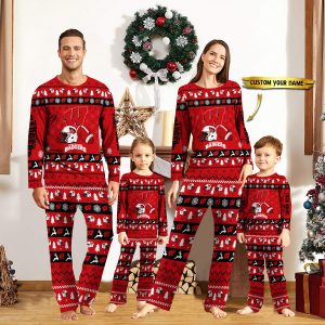 Wisconsin Badgers NCAA Team Christmas Personalized Long Sleeve Pajamas Set