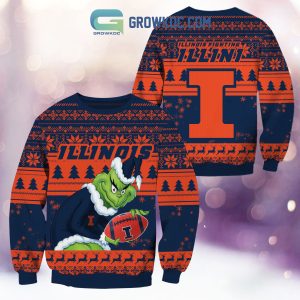 llinois Fighting Illini Grinch NCAA Christmas Ugly Sweater