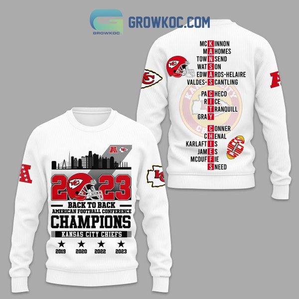 2023 Back To Back AFC Champions Kansas City Chiefs Hoodie T Shirt Sweatshirt