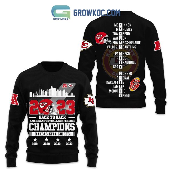 2023 Back To Back AFC Champions Kansas City Chiefs Hoodie T Shirt Sweatshirt