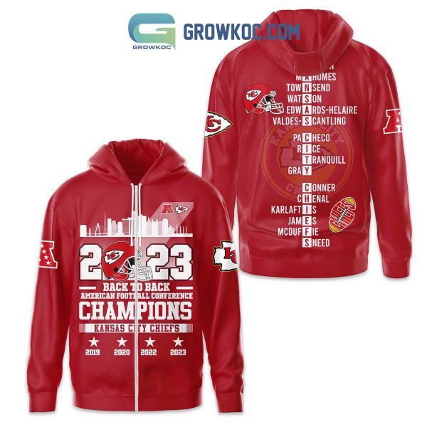 2023 Back To Back AFC Champions Kansas City Chiefs Hoodie T Shirt Sweatshirt