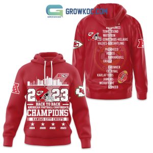 2023 Back To Back AFC Champions Kansas City Chiefs Hoodie T Shirt Sweatshirt