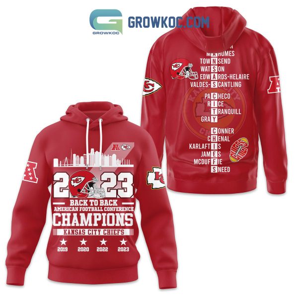 2023 Back To Back AFC Champions Kansas City Chiefs Hoodie T Shirt Sweatshirt