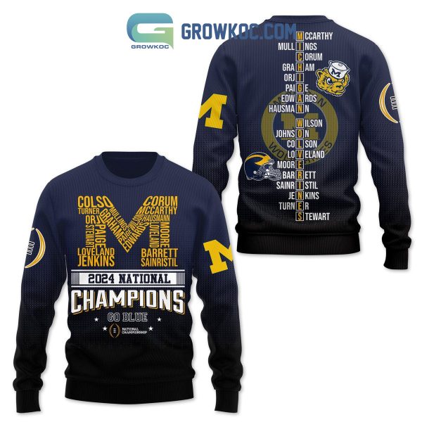 2024 National Champions Go Blue Michigan Wolverines Hoodie T Shirt
