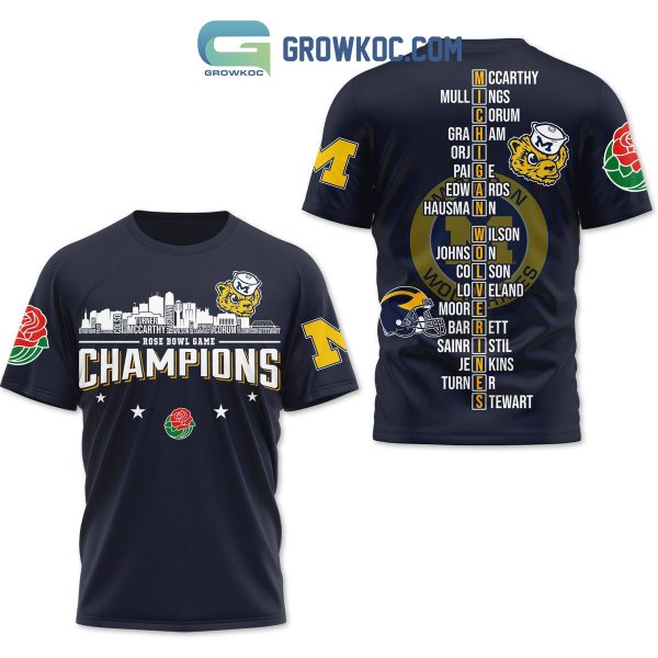 2024 Rose Bowl Game Champions Michigan Wolverines Hoodie T Shirt