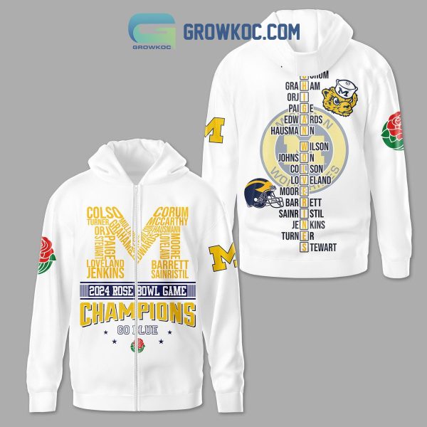 2024 Rose Bowl Game Go Blue Michigan Wolverines Champions Hoodie T Shirt