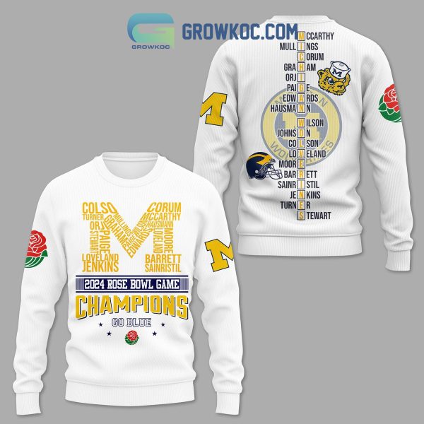 2024 Rose Bowl Game Go Blue Michigan Wolverines Champions Hoodie T Shirt