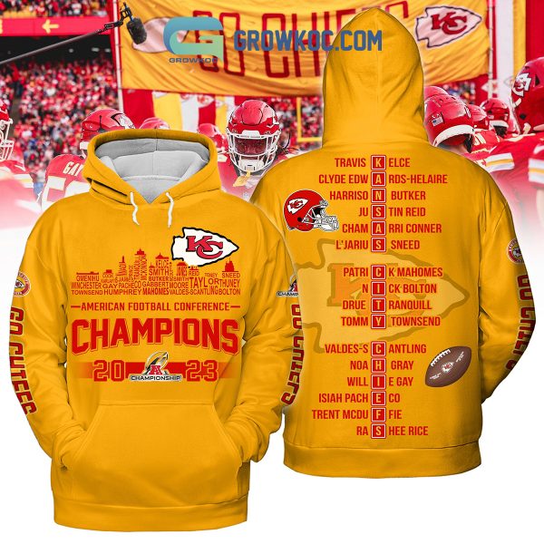 AFC Champions 2023 Go Chiefs Gold Red Hoodie T Shirt Sweatshirt