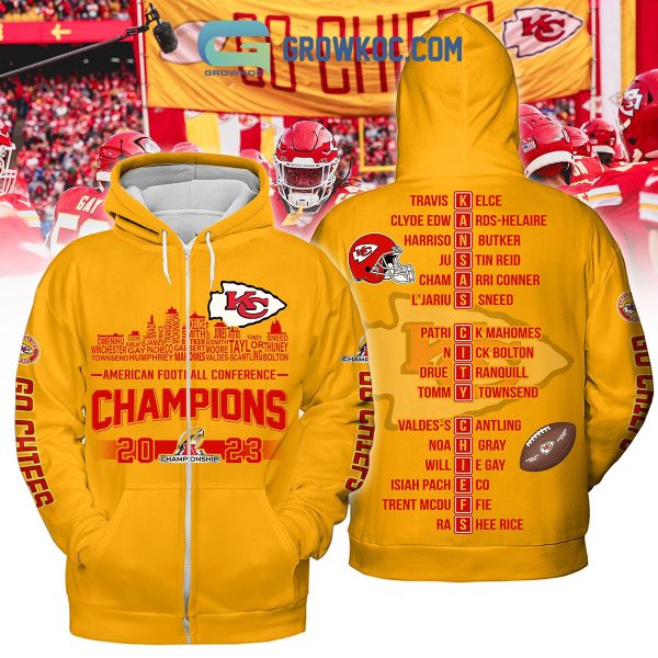 AFC Champions 2023 Go Chiefs Gold Red Hoodie T Shirt Sweatshirt