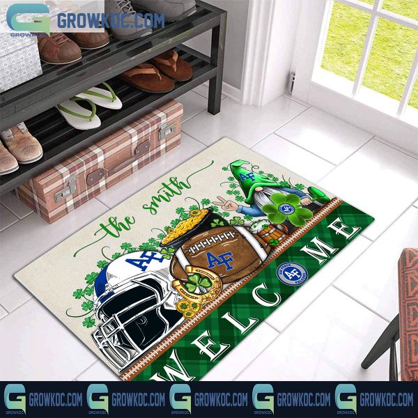 Air Force Falcons St. Patrick’s Day Shamrock Personalized Doormat