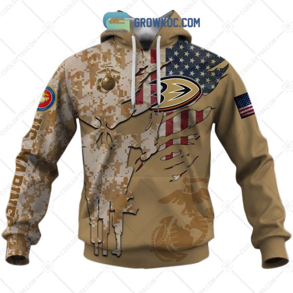 Anaheim Ducks Marine Corps Personalized Hoodie Shirts