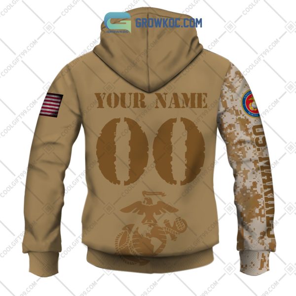 Anaheim Ducks Marine Corps Personalized Hoodie Shirts