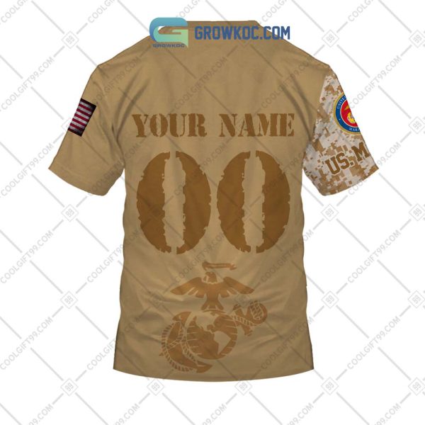 Anaheim Ducks Marine Corps Personalized Hoodie Shirts