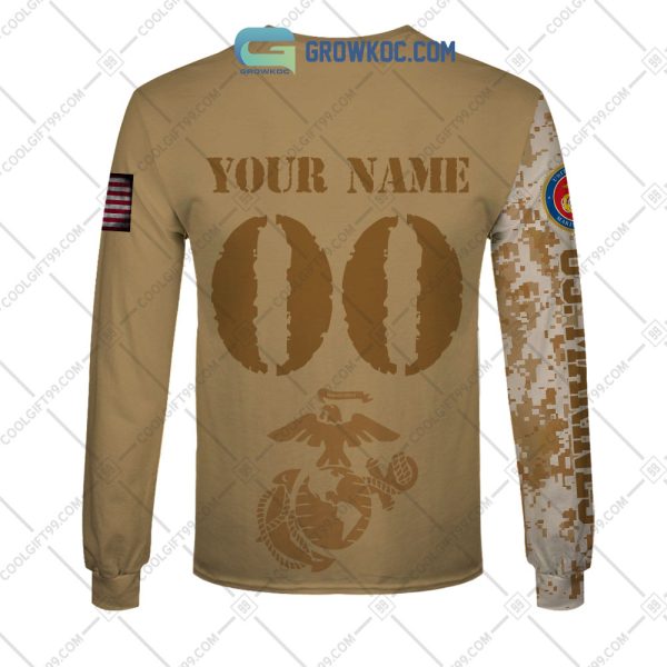 Anaheim Ducks Marine Corps Personalized Hoodie Shirts