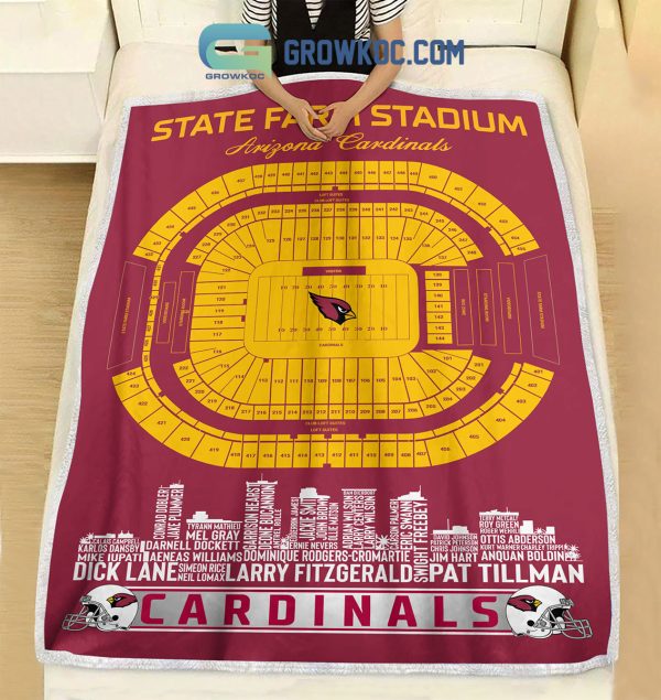 Arizona Cardinals State Farm Stadium Legends Fleece Blanket Quilt