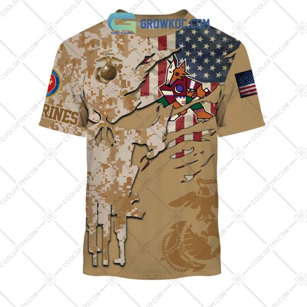 Arizona Coyotes Marine Corps Personalized Hoodie Shirts