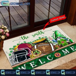 Arizona State Sun Devils St. Patrick’s Day Shamrock Personalized Doormat