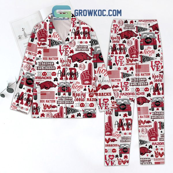 Arkansas Razorbacks Go Hogs Polyester Pajamas Set