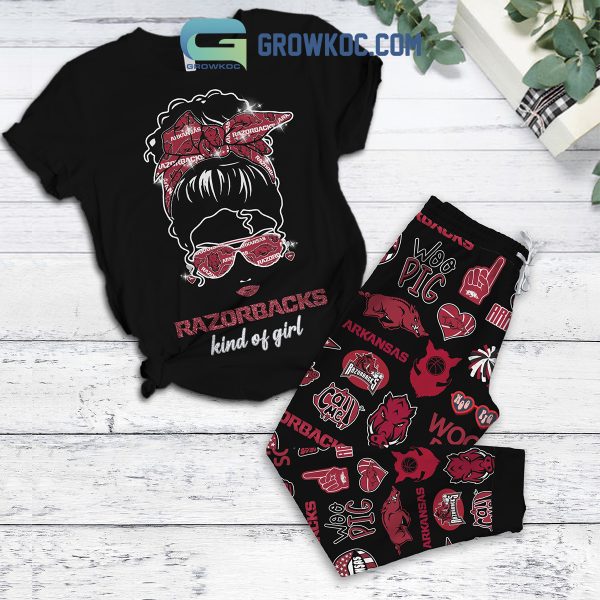 Arkansas Razorbacks Kind Of Fan Girl Fleece Pajamas Set