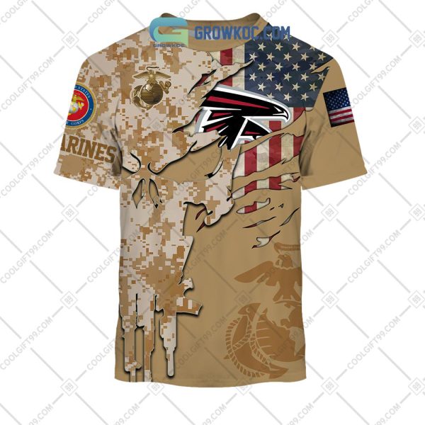 Atlanta Falcons Marine Camo Veteran Personalized Hoodie Shirts