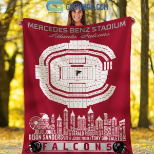 Atlanta Falcons Mercedes Benz Stadium Legends Fleece Blanket Quilt
