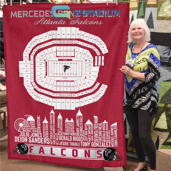 Atlanta Falcons Mercedes Benz Stadium Legends Fleece Blanket Quilt