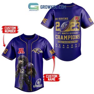 Baltimore Ravens AFC North Champions Personalized Baseball Jersey