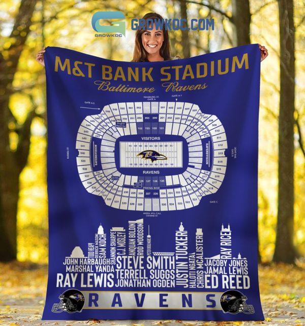 Baltimore Ravens M&T Bank Stadium Legends Fleece Blanket Quilt