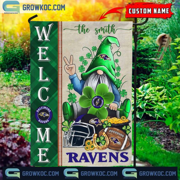 Baltimore Ravens St. Patrick’s Day Shamrock Personalized Garden Flag