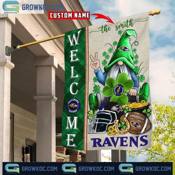 Baltimore Ravens St. Patrick’s Day Shamrock Personalized Garden Flag