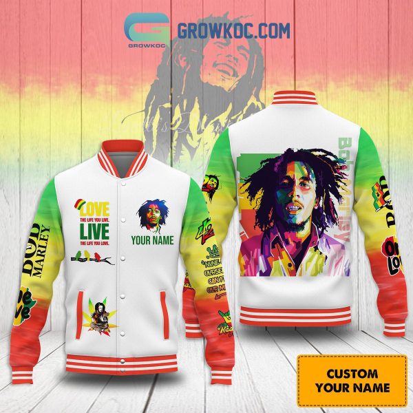 Bob Marley Love The Life Personalized Baseball Jacket