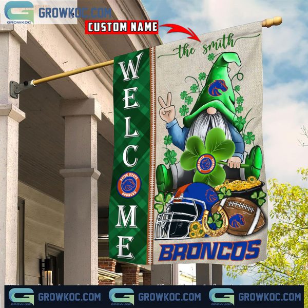 Boise State Broncos St. Patrick’s Day Shamrock Personalized Garden Flag