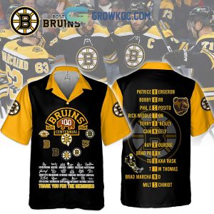 Boston Bruins 100 Centennial Memories Hawaiian Shirts