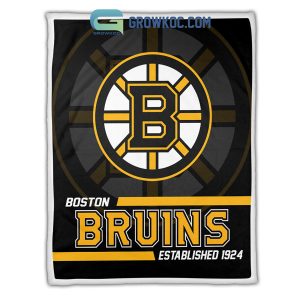 Boston Bruins Established 1924 Fleece Blanket Quilt