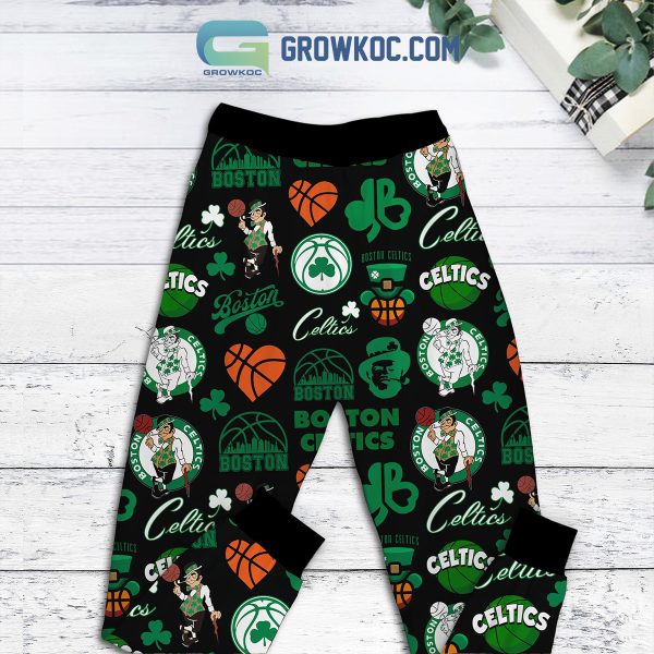 Boston Celtics Kind Of Girls Fleece Pajamas Set Long Sleeve