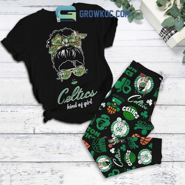 Boston Celtics Kind Of Girls Fleece Pajamas Set