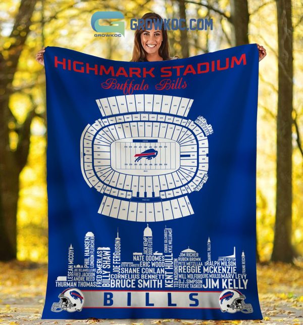 Buffalo Bills Highmark Stadium Legends Fleece Blanket Quilt