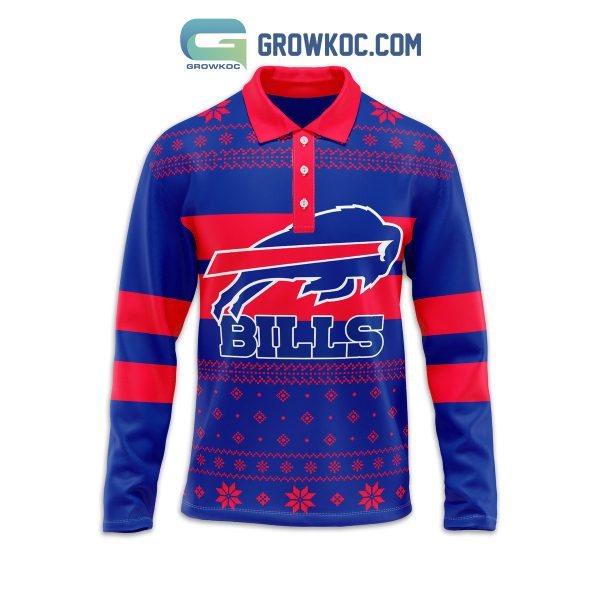 Buffalo Bills Winter Personalized Long Sleeve Polo Shirts