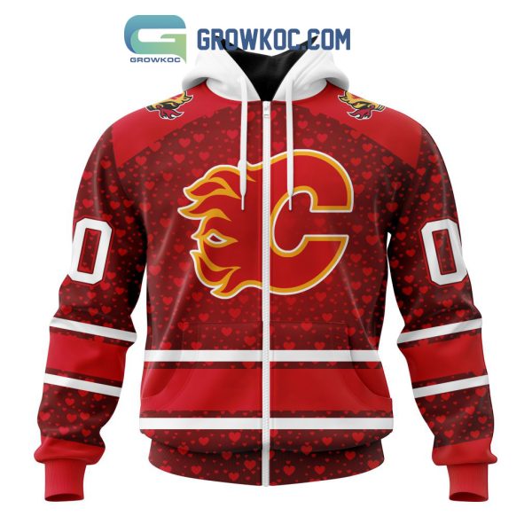 Calgary Flames Valentines Day Fan Hoodie Shirts