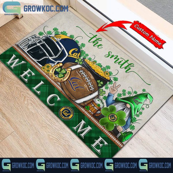 California Golden Bears St. Patrick’s Day Shamrock Personalized Doormat