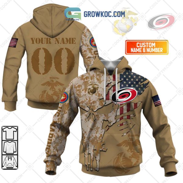 Carolina Hurricanes Marine Corps Personalized Hoodie Shirts