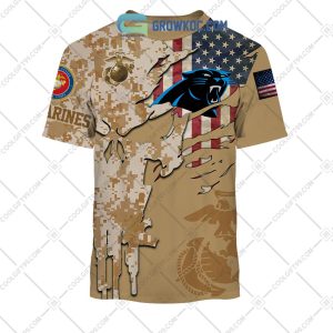 Carolina Panthers Marine Camo Veteran Personalized Hoodie Shirts