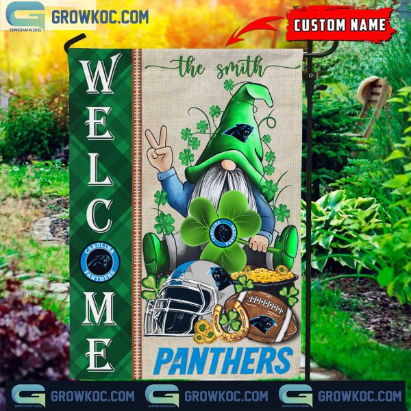 Carolina Panthers St. Patrick’s Day Shamrock Personalized Garden Flag